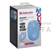 Беспроводная мышь DEFENDER Smart MM-396, 3кн, 2.4G+BT, 500мАч,1600dpi, синий (1/36) Беспроводная мышь DEFENDER Smart MM-396, 3кн, 2.4G+BT, 500мАч,1600dpi, синий (1/36)