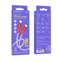 Кабель Type-C to Lightning Borofone BX96 Ice Crystal, 1m, PD 27W, красный